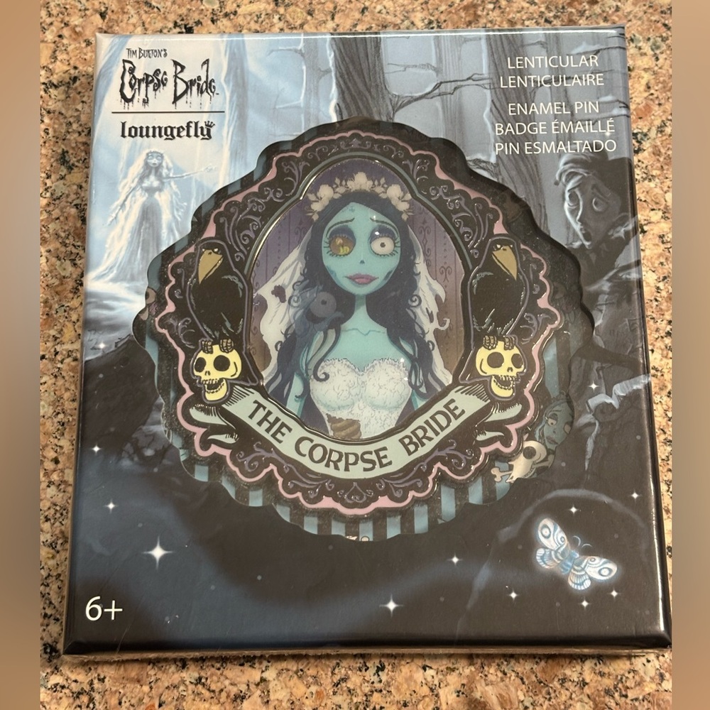 Loungefly Corpse Bride Emily Lenticular 3" Collector Box Pin Limited Ed 1600 NEW